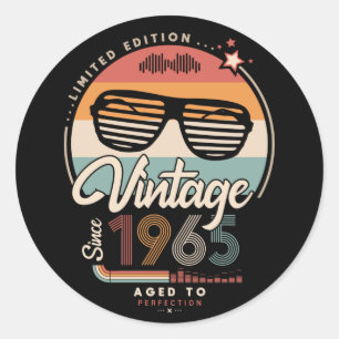 Vintage since 1965 classic round sticker