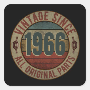 VINTAGE SINCE 1966 ALL ORIGINAL PARTS SQUARE STICKER