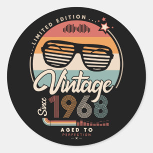 Vintage since 1968 classic round sticker