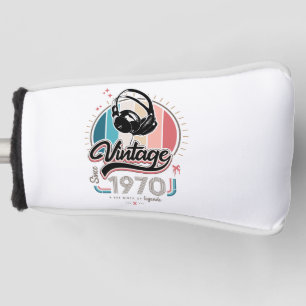 Vintage since 1970 headphones golf head cover