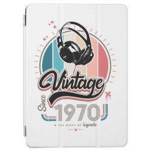 Vintage since 1970 headphones iPad air cover