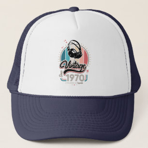Vintage since 1970 headphones trucker hat