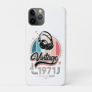 Vintage since 1971 headphones iPhone 11 pro case