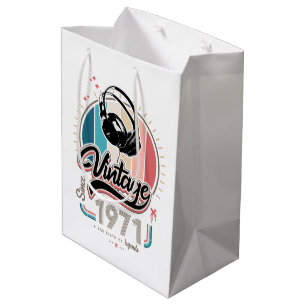 Vintage since 1971 headphones medium gift bag