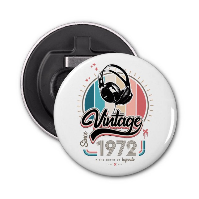 Vintage since 1972 headphones bottle opener (Front)