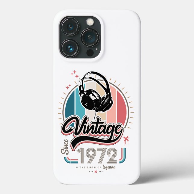 Vintage since 1972 headphones Case-Mate iPhone case (Back)