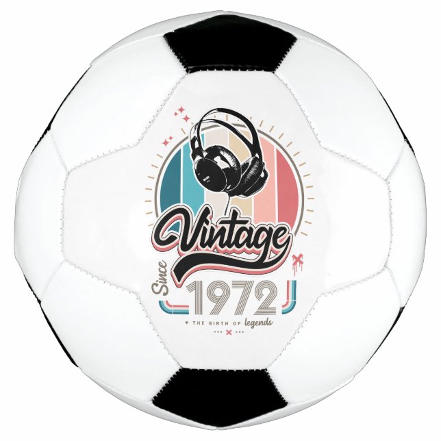 Vintage since 1972 headphones football (Front)