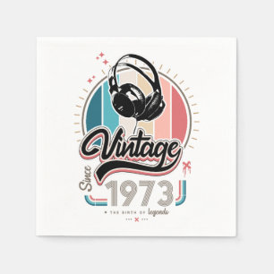 Vintage since 1973 headphones napkin