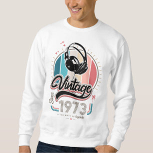 Vintage since 1973 headphones sweatshirt