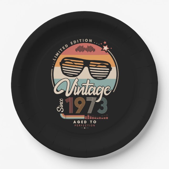 Vintage since 1973 paper plate (Front)