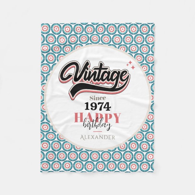Vintage since - 1974 fleece blanket (Front)