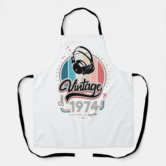 Vintage since 1974 headphones apron (Front)