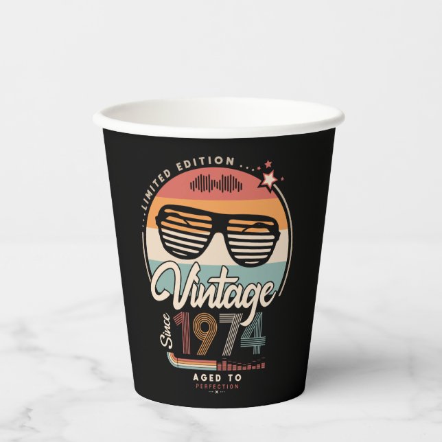 Vintage since 1974 paper cups (Front)