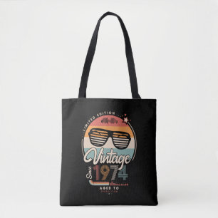 Vintage since 1974 tote bag
