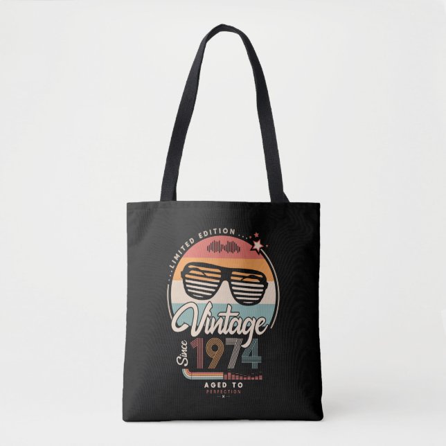 Vintage since 1974 tote bag (Front)