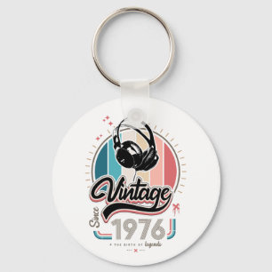Vintage since 1976 headphones key ring