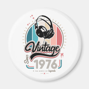 Vintage since 1976 headphones magnet