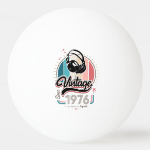 Vintage since 1976 headphones ping pong ball