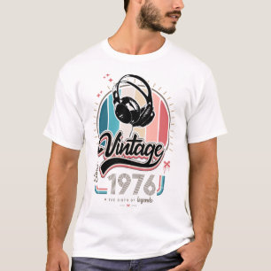 Vintage since 1976 headphones T-Shirt