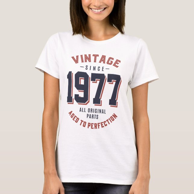 Vintage Since 1977 Birthday Gift T-Shirt (Front)