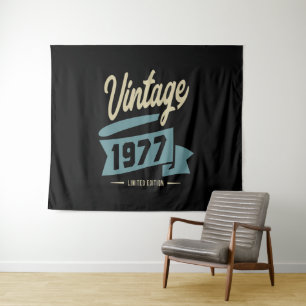 Vintage Since 1977 Birthday Gift Tapestry