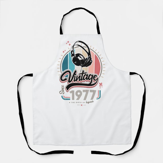 Vintage since 1977 headphones apron (Front)