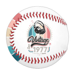 Vintage since 1977 headphones baseball