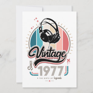 Vintage since 1977 headphones holiday card