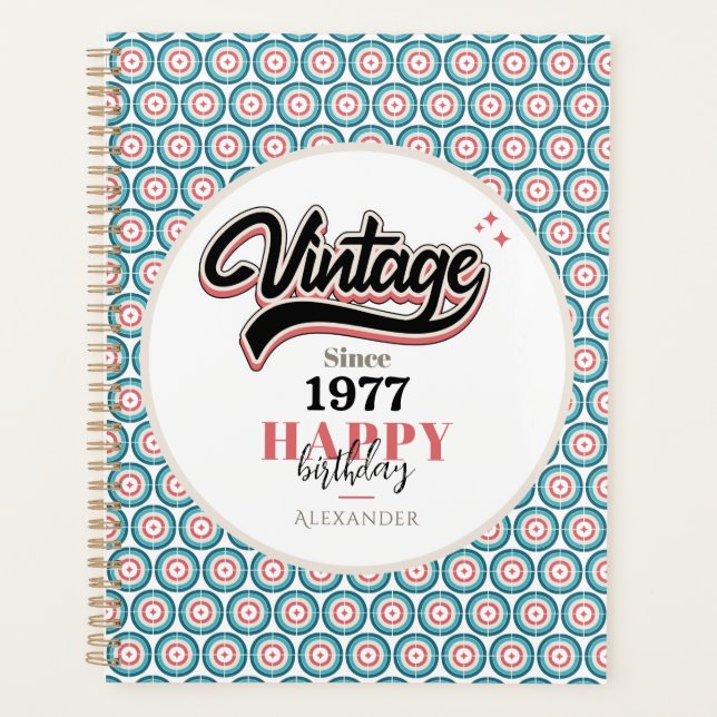 Vintage since - 1977 planner (Front)