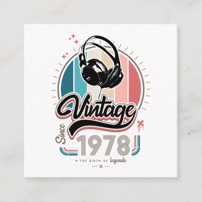 Vintage since 1978 headphones enclosure card (Front)