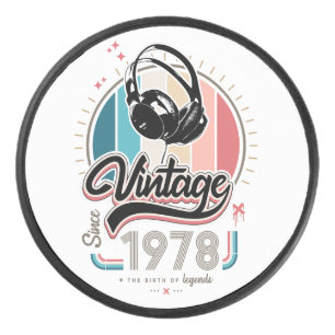 Vintage since 1978 headphones hockey puck
