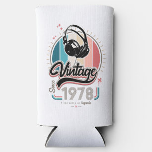 Vintage since 1978 headphones seltzer can cooler
