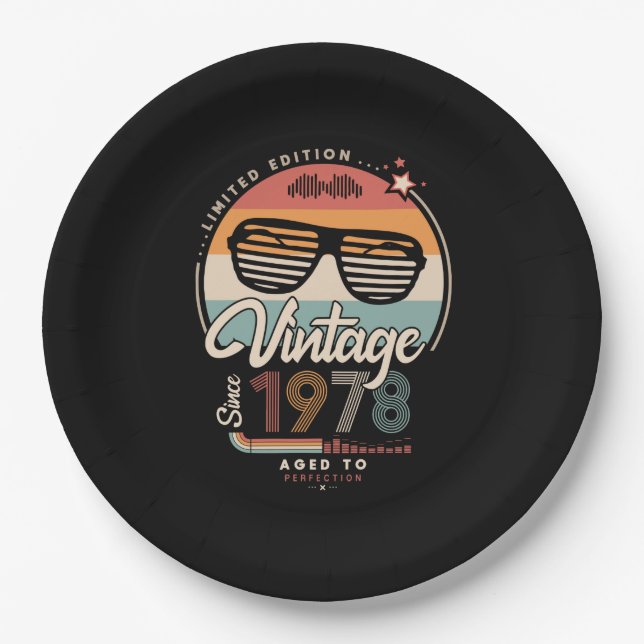 Vintage since 1978 paper plate (Front)