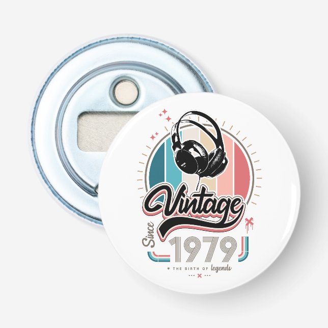 Vintage since 1979 headphones bottle opener (Front)