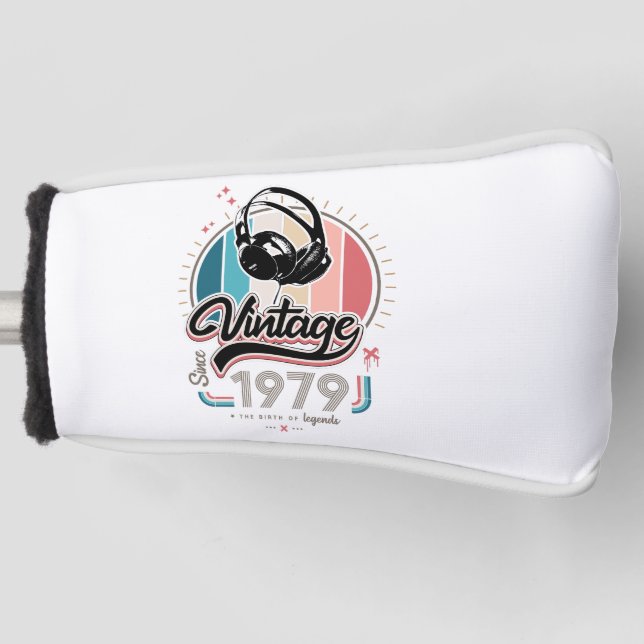 Vintage since 1979 headphones golf head cover (Front)