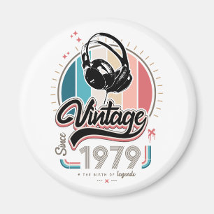Vintage since 1979 headphones magnet