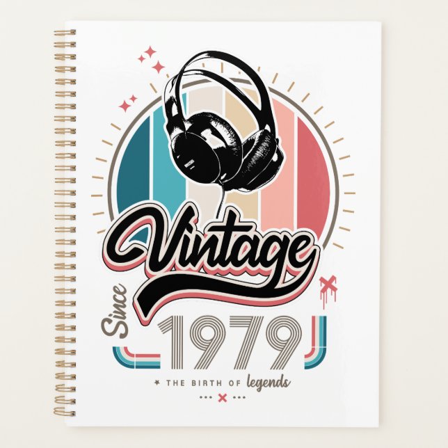 Vintage since 1979 headphones planner (Front)