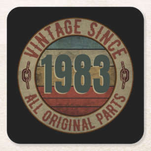 VINTAGE SINCE 1983 ALL ORIGINAL PARTS. SQUARE PAPER COASTER