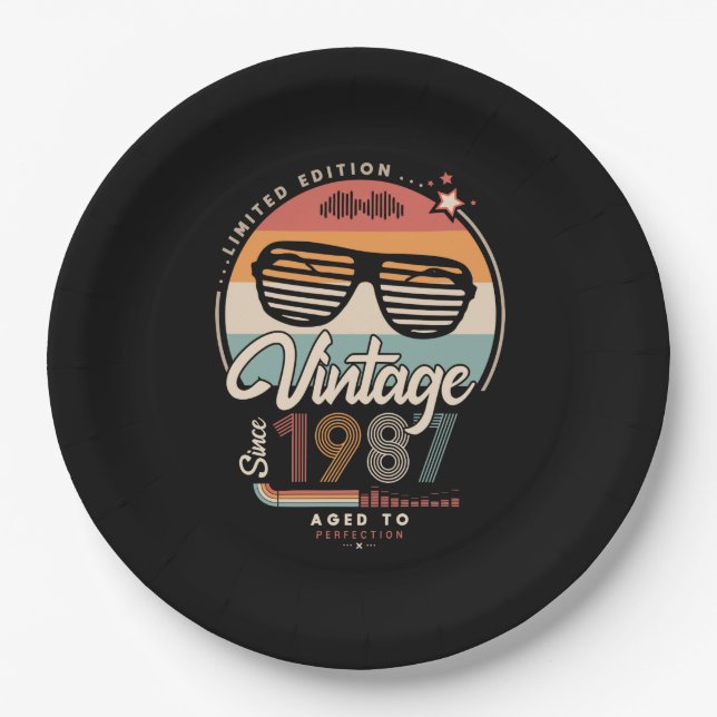 Vintage since 1987 paper plate (Front)