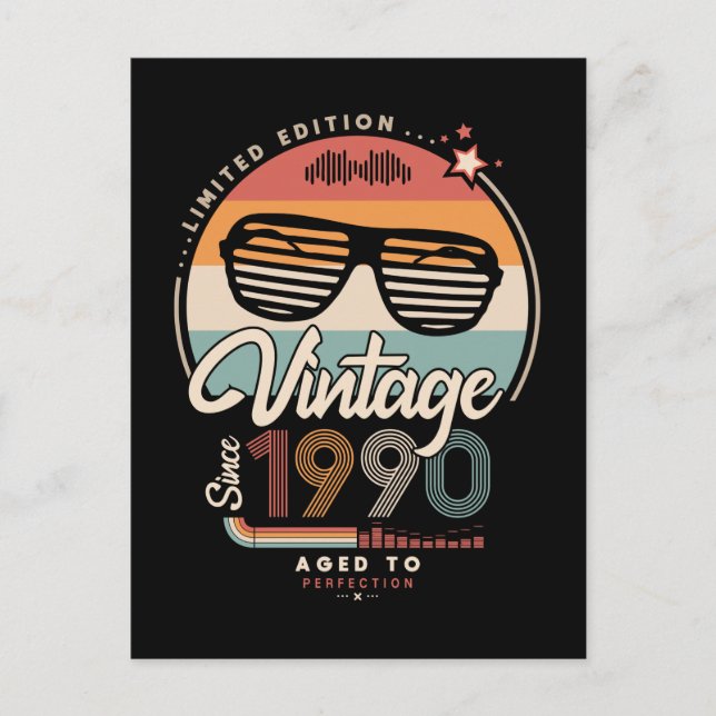 Vintage since 1990 postcard (Front)