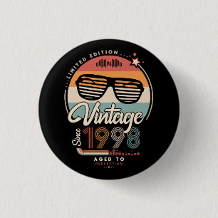Vintage since 1998 3 cm round badge