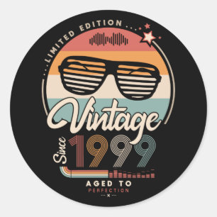 Vintage since 1999 classic round sticker