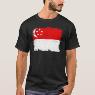 Vintage Singapore Flag Singaporean Independence Da T-Shirt