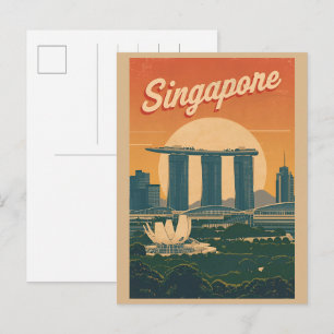 Vintage singapore marina bay sands gifts postcard