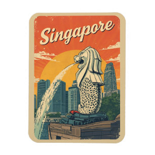 Vintage Singapore The Merlion mascot gifts Magnet