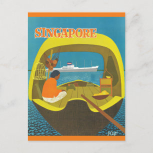 Vintage Singapore Travel Postcard