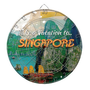 Vintage Singapore Vacation Poster. Dartboard