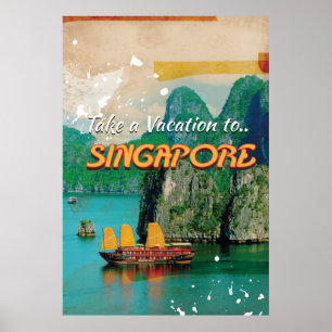 Vintage Singapore Vacation Poster. Poster