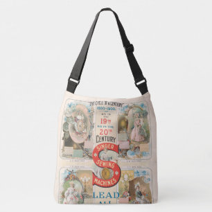 Vintage Singer Sewing Machine Ad Crossbody Bag