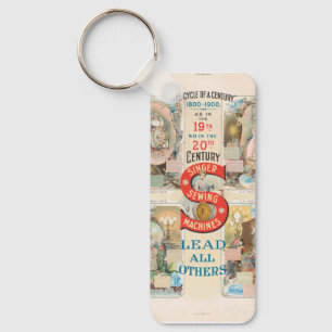 Vintage Singer Sewing Machine Ad Key Ring